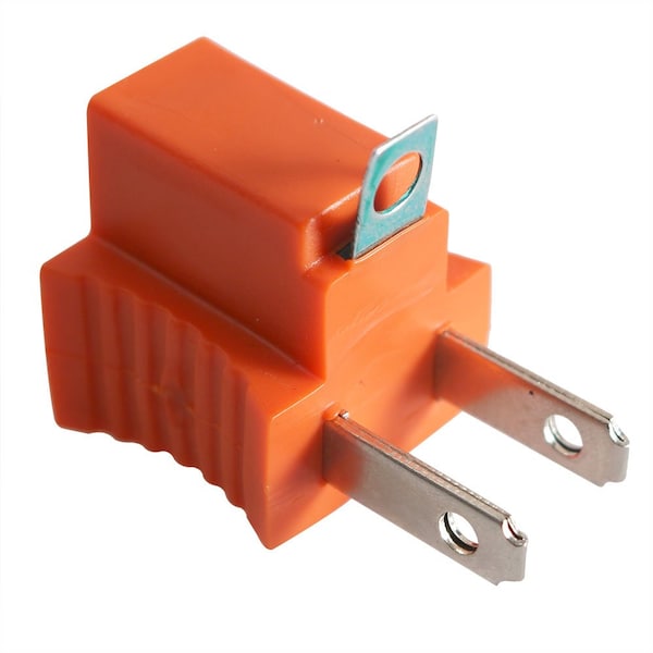 Superior Electric 3 Prong NEMA 5-15R to 2 Prong NEMA 1-15P Polarized Grounding Adapter 125V 15A (Orange) YGA10F - main